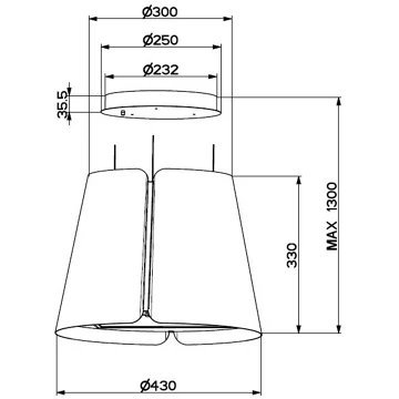 Hotte décorative îlot FABER BEAT 430 BLANC – Image 4