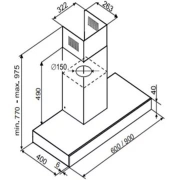Hotte décorative murale DE DIETRICH DHB4674X – Image 3