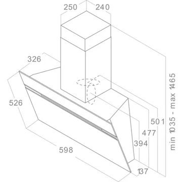 Hotte décorative murale inclinée ELICA STRIPE WH/A/60/LX – Image 2