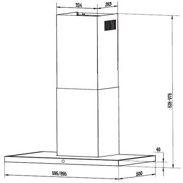 Hotte décorative murale FABER TSPG 600 INOX/VERRE NOIR – Image 6