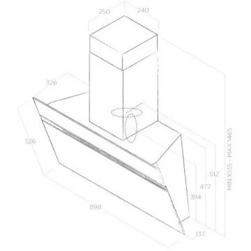 Hotte décorative murale inclinée ELICA STRIPE URBAN ZINC/A/90 – Image 4
