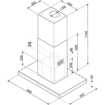 Hotte décorative îlot ELICA JUNO URBAN ZINC/F/50 – Image 4