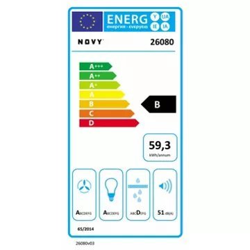 Hotte encastrable NOVY CRYSTAL 26080 90cm Verre Blanc – Image 3