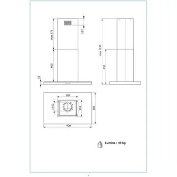 Hotte décorative îlot FALMEC LUMINA2420 – Image 5