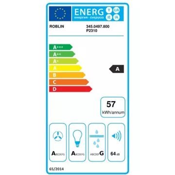 Hotte décorative îlot ROBLIN EPSILONE 400 VERRE BL – Image 4