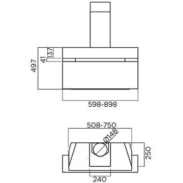 Hotte décorative murale inclinée ESSENTIELB EHDD 914n – Image 7