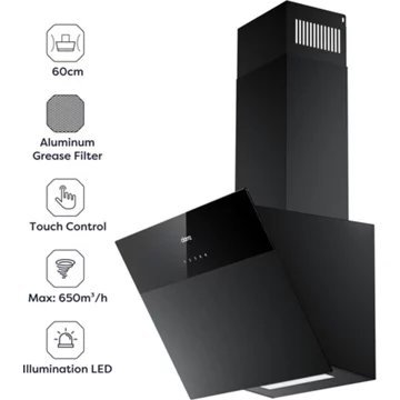 Hotte décorative murale inclinée CIARRA VMCF6736H – Image 3