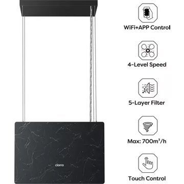 Hotte décorative murale inclinée CIARRA CD9736FB – Image 3