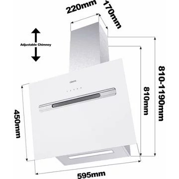 Hotte décorative murale inclinée CIARRA CD6736GS – Image 2