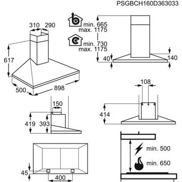 Hotte décorative murale AEG DKB5960HM – Image 6