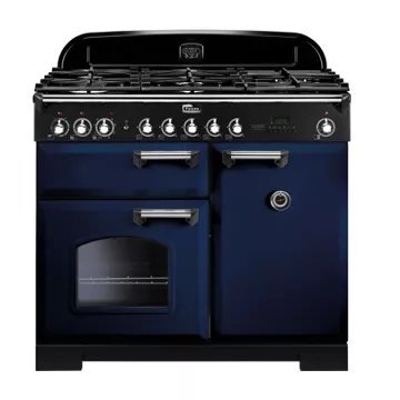 Falcon 100 cm gaz 5 feux finition chrome et bleu roi – Image 2
