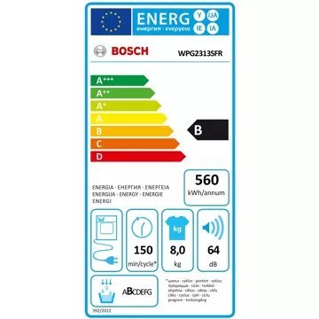 Sèche linge à condensation BOSCH WPG2313SFR Serenity Série 6 – Image 7