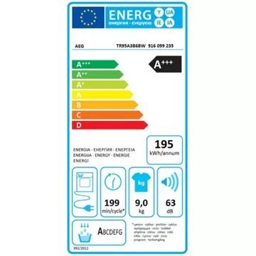 Sèche linge pompe à chaleur AEG TR95A3B6BW – Image 6