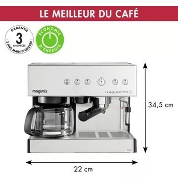 Expresso combiné cafetière MAGIMIX 11423 AUTO CHROME MAT – Image 3