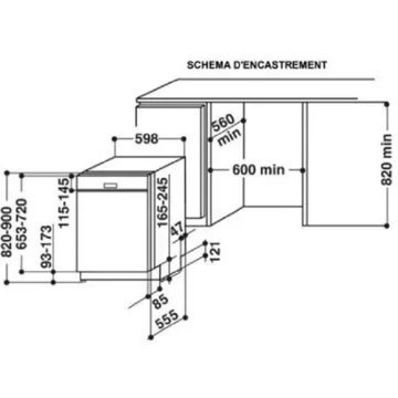 Lave vaisselle encastrable WHIRLPOOL WBO3T133PFX 6ème sens – Image 4